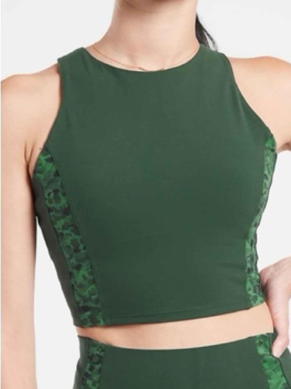 Athleta Conscious Cropped Sports Bra/Tank Green Size S